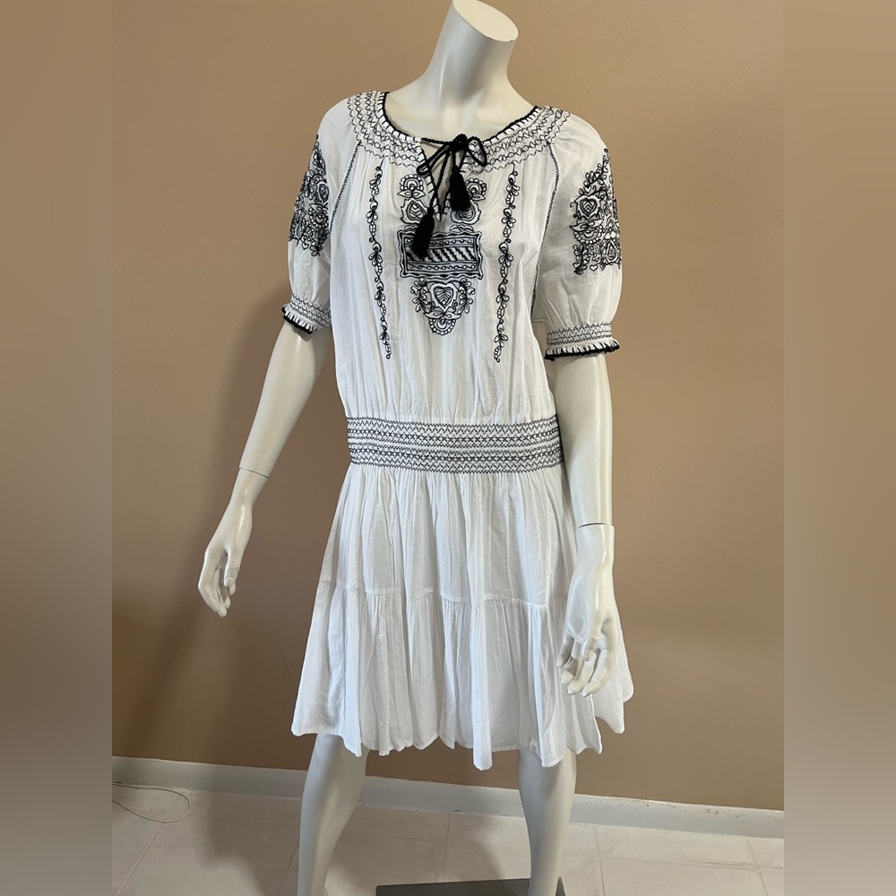Women’s Lauren Ralph Lauren Embroidered Cotton Voile Dress White Sz 6/nwt